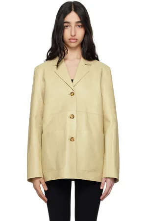Totême Beige Clean Leather Jacket