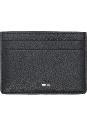 HUGO BOSS Black Grained Faux-Leather Card Holder