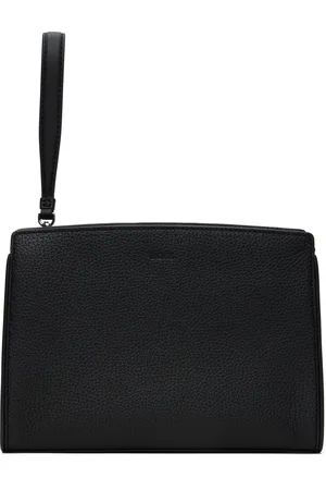 HUGO BOSS Black Pebble-Grained Leather Pouch