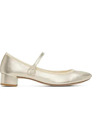 Repetto Gold Rose Mary Jane Heels