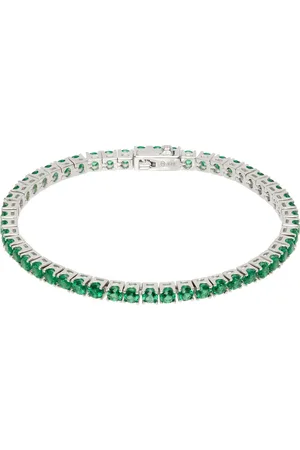 Hatton Labs Silver & Green Classic Tennis Bracelet