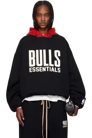 FEAR OF GOD Black & Red NBA Bulls Pull Over Hoodie