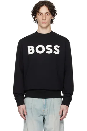 HUGO BOSS Black Relaxed-Fit Cotton-Terry Logo Sweatshirt