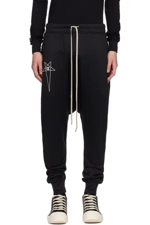 Rick Owens Black Champion Edition Prisoner Drawstring Sweatpants