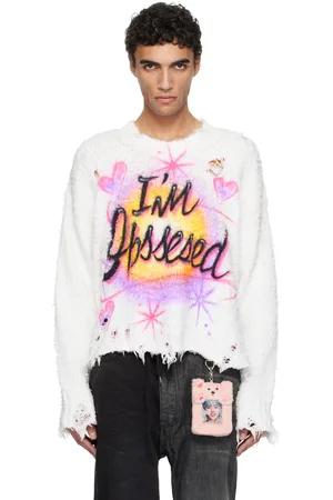 DOUBLET White Airbrush Recycled Cotton Sweater
