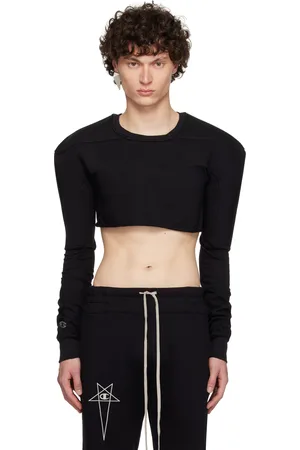 Rick Owens Black Champion Edition Girdered Cropped Harness T-shirt
