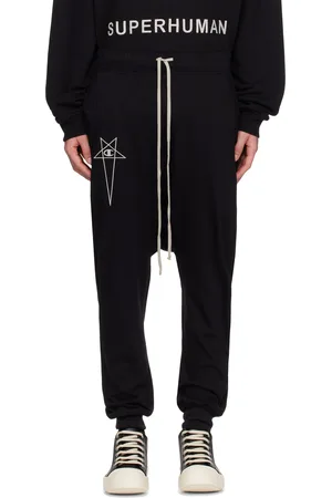 Rick Owens Black Champion Edition Prisoner Drawstring Sweatpants