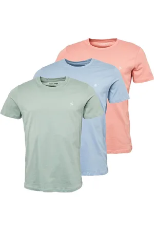 JACK & JONES JACK & JONES Herre JXJ T-shirts 3-pak Ashley Blå/Roset/Grøn Milieu