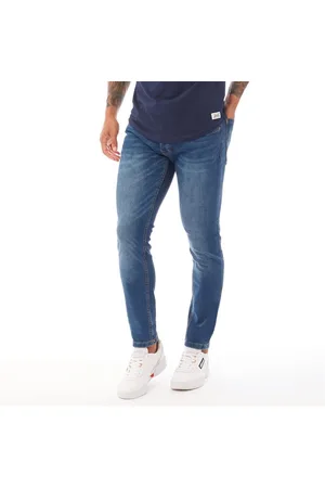 Crosshatch Herre Barbeck Slim Fit Jeans Stonewash