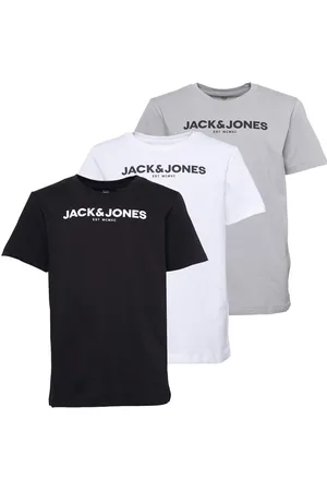 JACK & JONES JACK & JONES Drengenes Harry T-shirts 3-pak Hvid/Sort/Aluminim