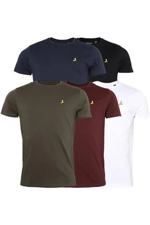 Brave Soul Herre Russel 5-pak T-shirts Sort/Hvid/Blå/Khaki/Burgunder