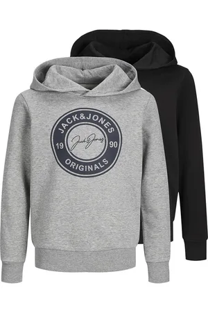 JACK & JONES JACK & JONES Drenge Thomas To-Pak Hoodies Lysegrå Melange/Sort