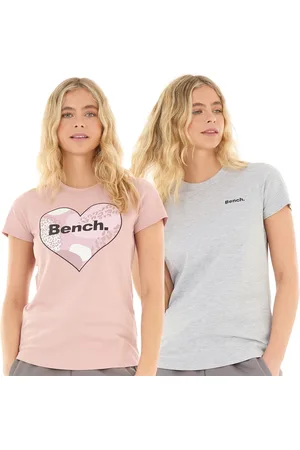 Bench Dame Xanthia T-shirts Topak Lys Dusty Pink/Grå Melange