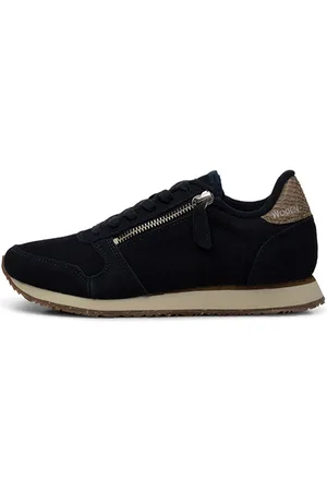 Woden Sneakers i ruskind med lynlås til kvinder Ydun 009 mørkeblå