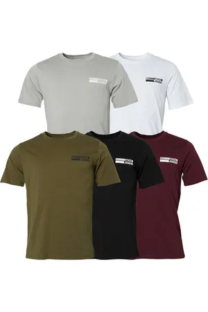 JACK & JONES JACK & JONES Herre Speed Five Pack T-shirts Sort/Hvid/Port Royale/Oliven Nat/Legering
