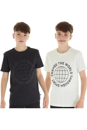 Hummel Junior Drenge Hmlglobal topak pakning med korte ærmer T-shirts Kaviar/Marshmallow
