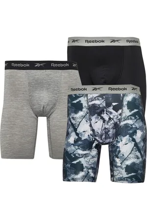 Reebok Herre Davids Performance Tre Pak Lange Trunks Grå Melange/Print/Sort