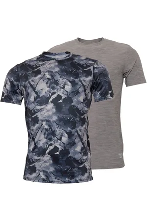 Reebok Herre Daves Performance T-shirts To-pak Grå Melange/Sort Print