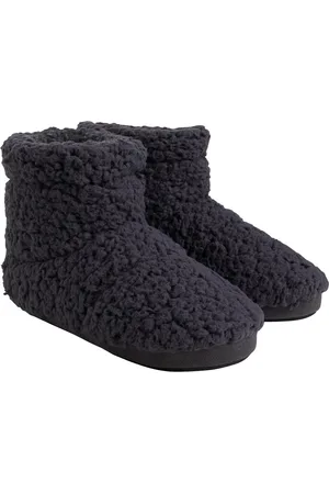 Mad Wax Slippers af Sherpa til Drenge Junior Charcoal