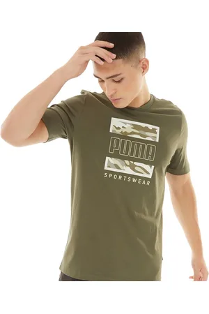PUMA T-shirt med grafisk camouflage mønster Herre Mosegrøn