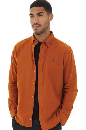 MCS Herre Flannel Skjorte med Knapper Læder