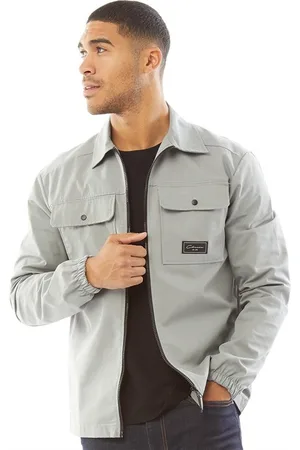 Closure London Herre Utility Overshirt Isgrå