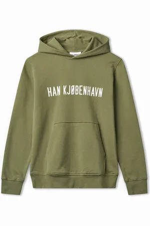 HAN Kjøbenhavn Herre Logo Regular Hoodie Hærgrøn