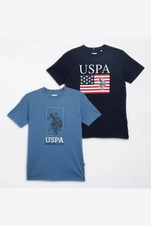 U.S. Polo Assn. Drengenes T-shirt-sæt med to stykker Mørk Safir
