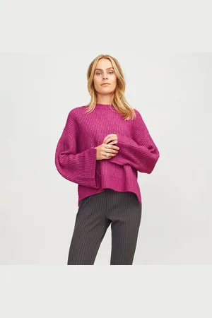 JJXX Dametrøje med rund hals Sigga Fuchsia Red