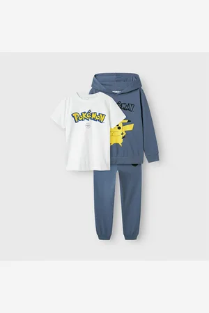 Pokemon Drengenes Maloi Hoodie T-shirt Og Joggingbukser Træningsdragt Tre-delt Sæt Kina
