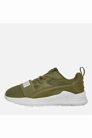 PUMA Børns Wired Run Pure Træningssko Oliven/Sort/Hvid