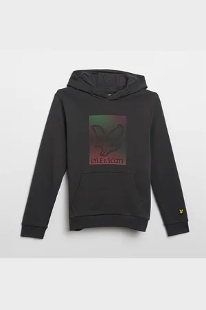 Lyle & Scott Drengeprikket Eagle Grafik Hoodie W635 Gunmetal