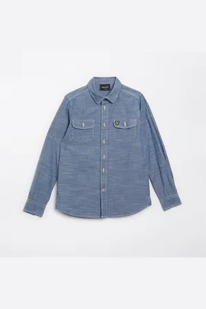 Lyle & Scott Drengenes Chambray Skjorte J58 Lyseblå Chambray