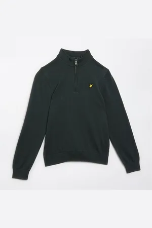 Lyle & Scott Drenge 1/4 Lynlås Trøje X311 Argyle Blå