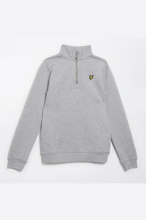 Lyle & Scott Drenge 1/4 lynlås Trøje D24 Lysegrå Melange