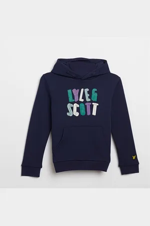 Lyle & Scott Drenge Polygon Grafisk Hoodie Z99 Blå