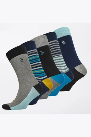 Original Penguin Herre Ankelsokker 5-pak Mix/Stribet/Marineblå/Grå