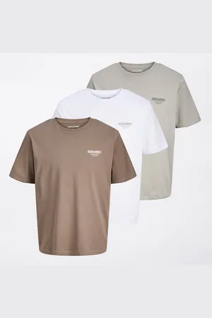 JACK & JONES JACK & JONES Herre Jeff Orion 3-pak T-shirts Falcon/Spøgelsesgrå/Hvid