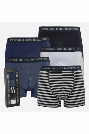 French Connection Herre 5-pak Trunker FC50 Hvid/Marine/Marine Og Lysegrå Melange/Mellemblå Melange/Fransk Blå