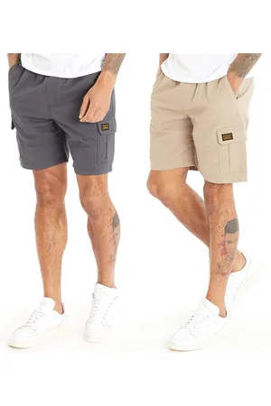 Closure London Herre Cargo Shorts med lommer, 2-pak, Antracit/Sten