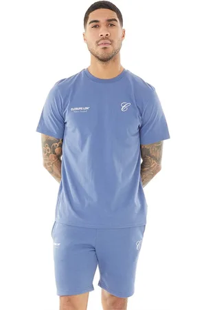 Closure London Herre Tonal Initial T-Shirt og Shorts Co-Ord Vasket