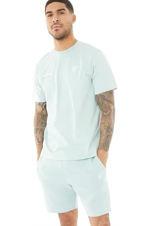 Closure London Herre Tonal Initial T-shirt og Shorts Sæt Havmos