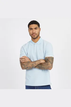 Ben Sherman Herre Tyk Strikket Skakbræt Manschet Polo Lyseblå