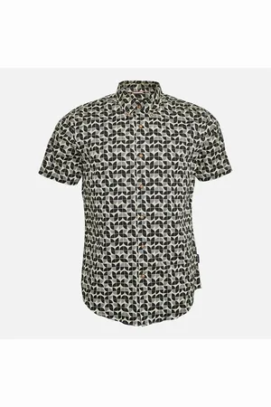 Ben Sherman Herre Linear Print Skjorter med korte ærmer
