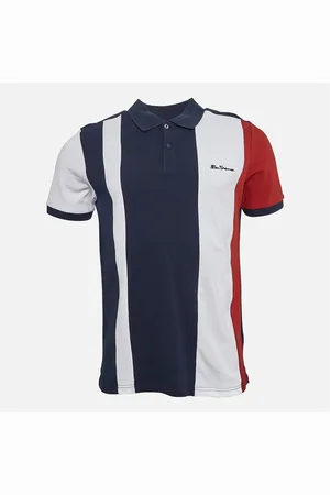 Ben Sherman Herre Block Stripe Kortærmet poloer Marineblå