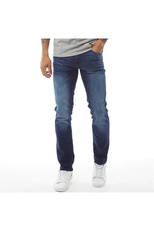 Crosshatch Herre New Svelte Skinny Jeans Mørkvasket Denim