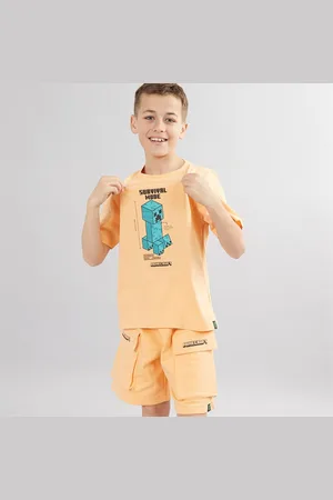 Minecraft Drenge T-Shirt Og Shorts Sæt
