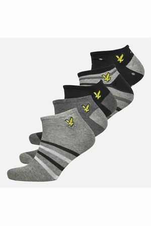 Lyle & Scott Herre Kylo Fem Pak Træningsstrømper Polka Dot / Stribe / Sort / Gråmeleret / Mørkegråmeleret
