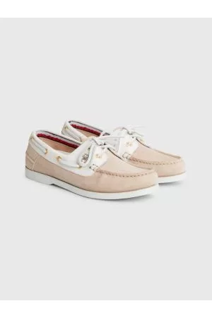 Tommy Hilfiger Kvinder Flade sko - Leather Monogram Lace-Up Boat Shoes