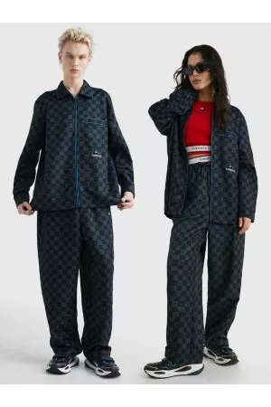Tommy Hilfiger Mænd Pyjamas - Checkerboard Zip-Thru Lounge Shirt